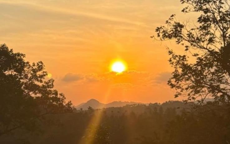 Sunset over the hills of Koh Samui